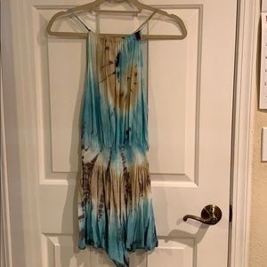 Blue tie dye romper